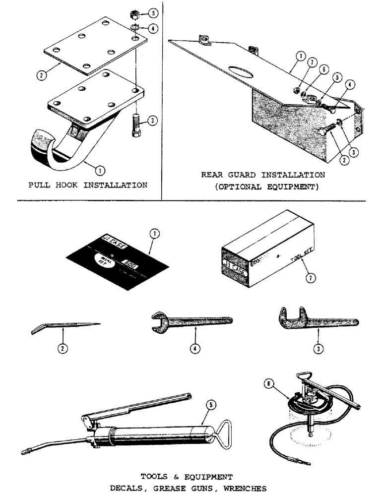 Схема запчастей Case 600 - (150) - TOOLS & EQUIPMENT, DECALS, GREASE GUNS, WRENCHES (05) - UPPERSTRUCTURE CHASSIS