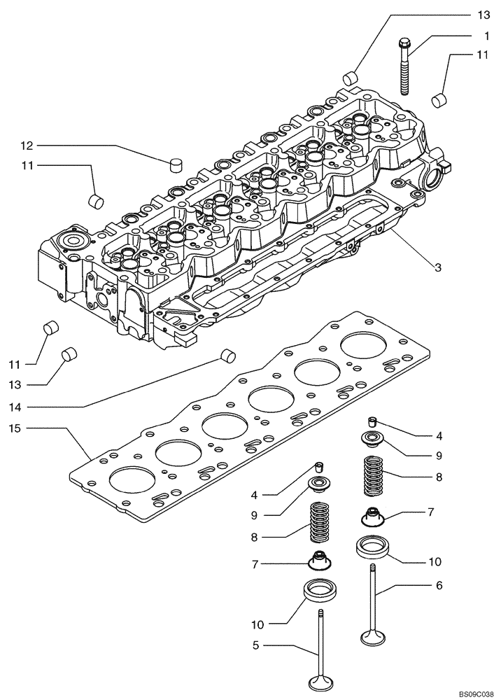 Схема запчастей Case 721E - (02-29) - CYLINDER HEAD (02) - ENGINE