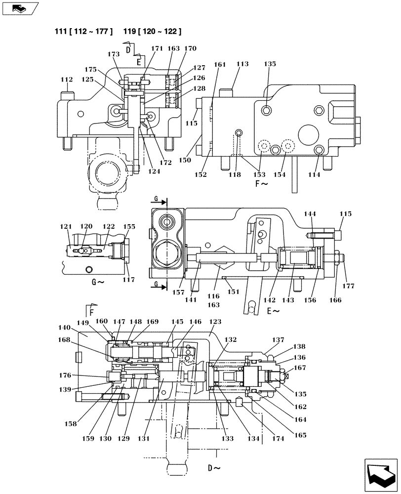 Схема запчастей Case CX235C SR - (35.106.02[04]) - HYDRAULIC PUMP (35) - HYDRAULIC SYSTEMS