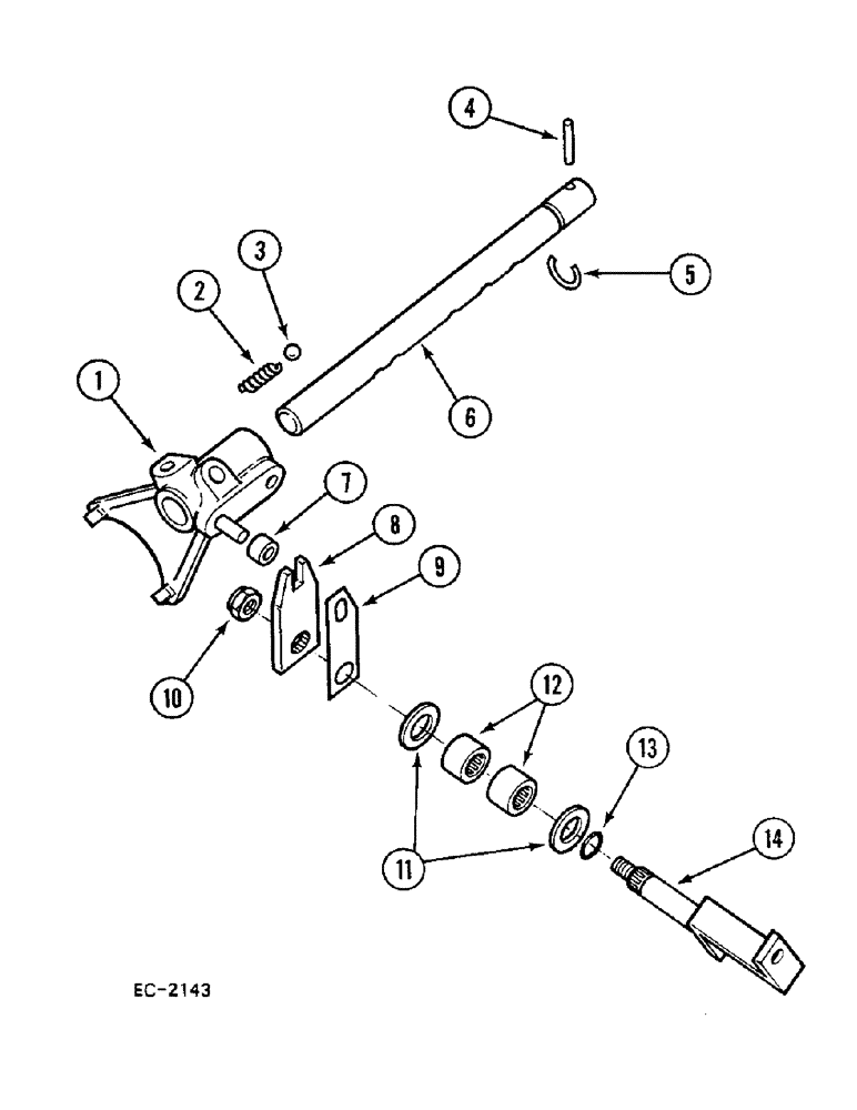 Схема запчастей Case 380B - (6-174) - GEAR SHIFT MECHANISM, RANGE TRANSMISSION, WITH FORWARD AND REVERSE (06) - POWER TRAIN