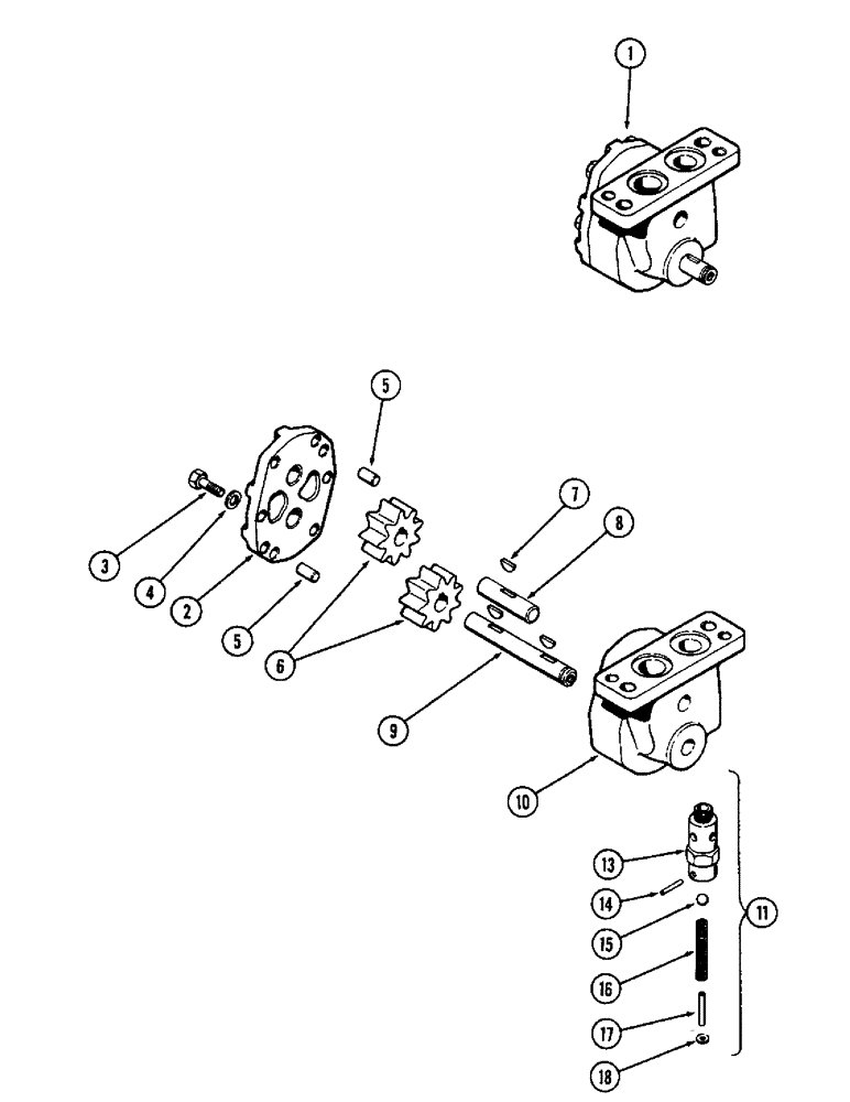 Схема запчастей Case 580B - (190) - A37570 DRIVE PUMP, POWER SHUTTLE (06) - POWER TRAIN