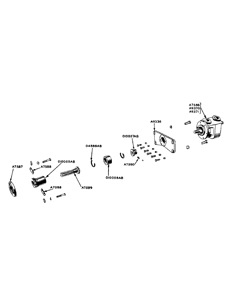 Схема запчастей Case 420 - (128) - HYDRAULIC PUMP AND DRIVE MOUNTED ON FRONT END OF CRANKSHAFT (35) - HYDRAULIC SYSTEMS