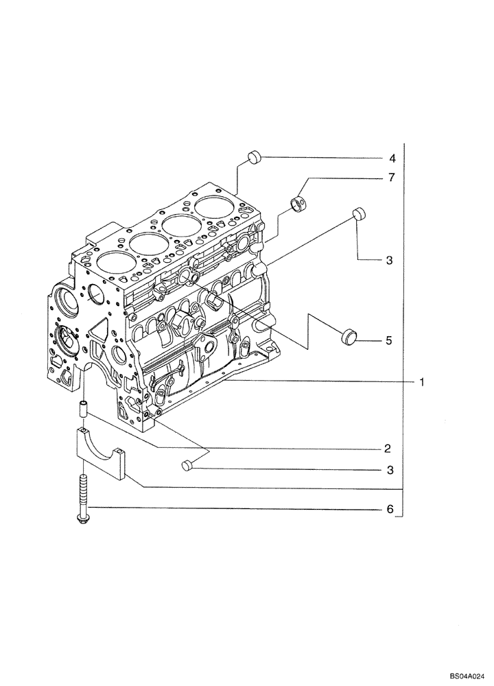 Схема запчастей Case 570MXT - (02-09) - CYLINDER BLOCK (02) - ENGINE