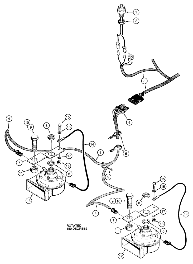 Схема запчастей Case 850E - (4-26) - HORN (04) - ELECTRICAL SYSTEMS