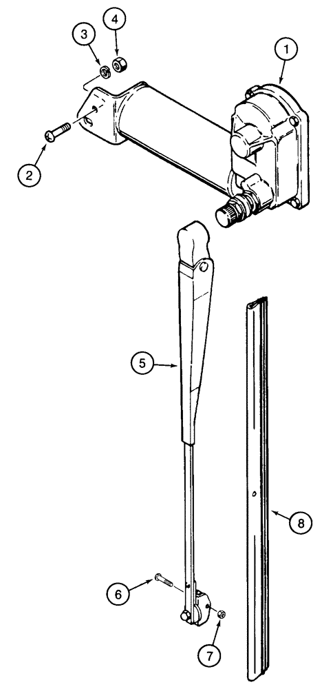 Схема запчастей Case 1150H - (04-22) - WINDSHIELD WIPER - REAR (04) - ELECTRICAL SYSTEMS