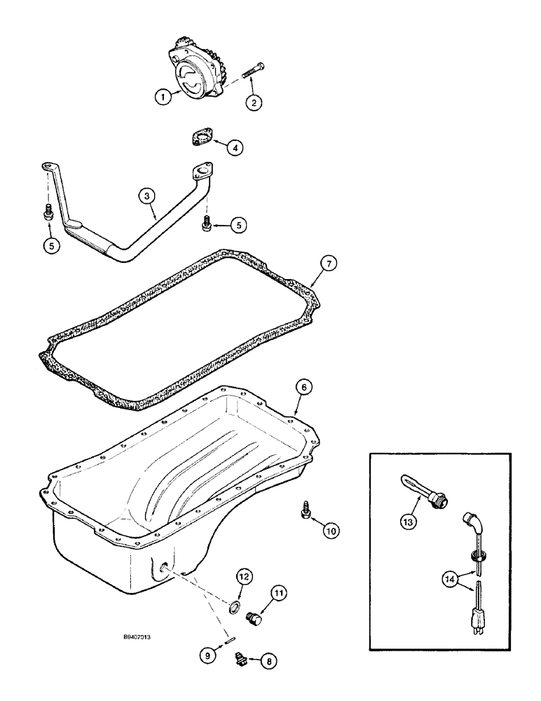 Схема запчастей Case 590SL - (2-30) - OIL PUMP AND OIL PAN, 4T-390 EMISSIONS CERTIFIED ENGINE (02) - ENGINE