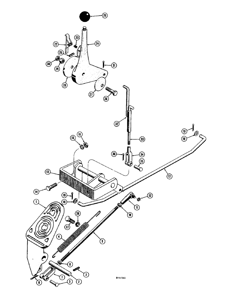 Схема запчастей Case 750 - (096) - THROTTLE CONTROL LINKAGE (01) - ENGINE