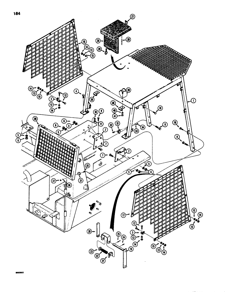 Схема запчастей Case 1835 - (184) - ROPS CONOPY AND SIDE SCREENS (09) - CHASSIS/ATTACHMENTS