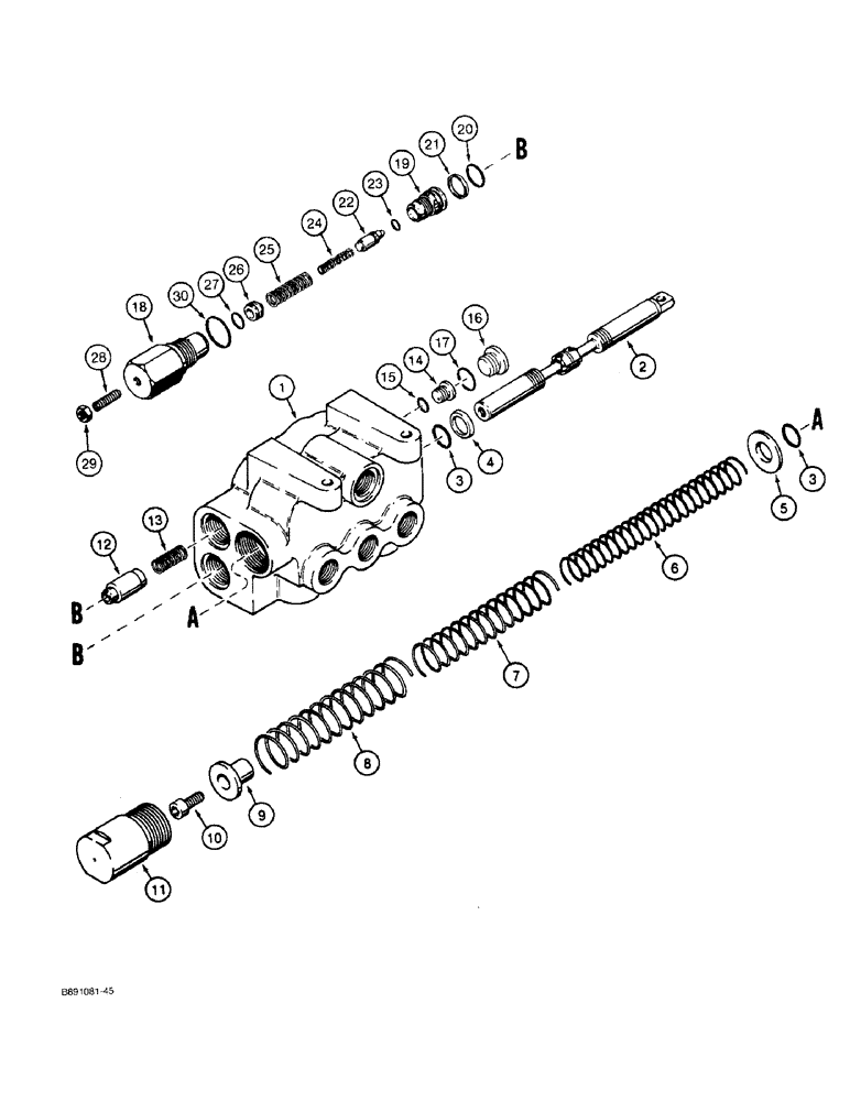 Схема запчастей Case 580SK - (8-100) - BACKHOE SWING SEQUENCE VALVE (08) - HYDRAULICS