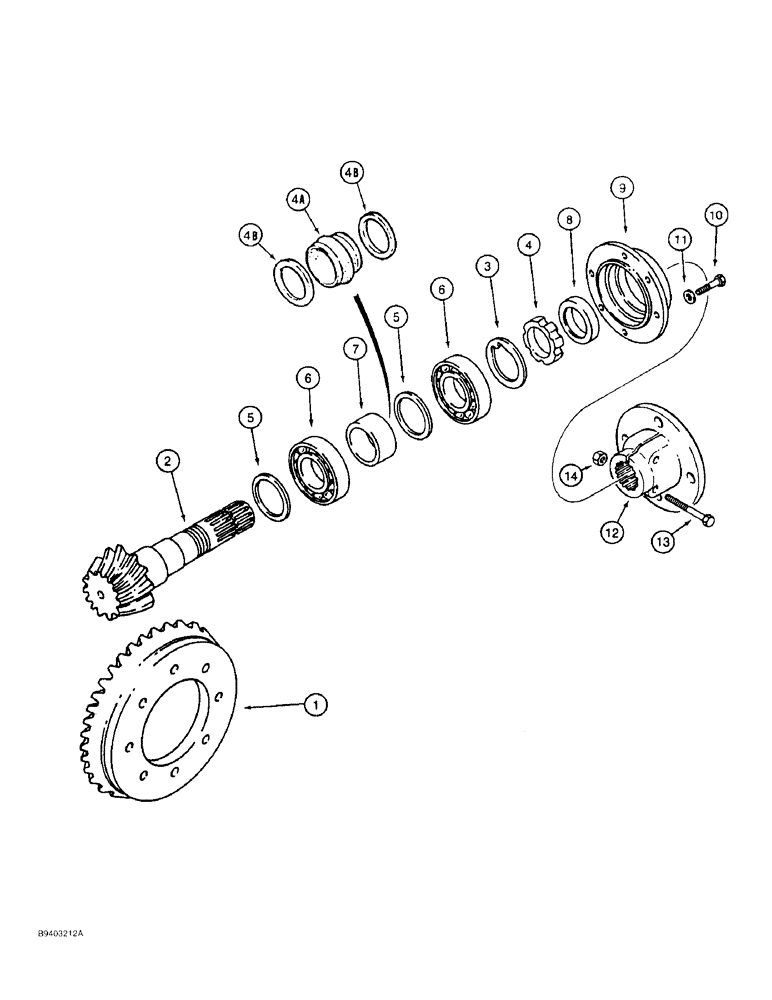 Схема запчастей Case 480F LL - (6-38) - FRONT DRIVE AXLE, RING AND PINION GEAR SET (06) - POWER TRAIN