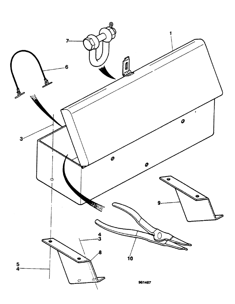 Схема запчастей Case 580G - (498) - TOOL BOX (09) - CHASSIS/ATTACHMENTS