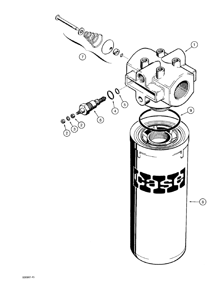 Схема запчастей Case 480F - (8-118) - D131293 HYDRAULIC OIL FILTER (08) - HYDRAULICS