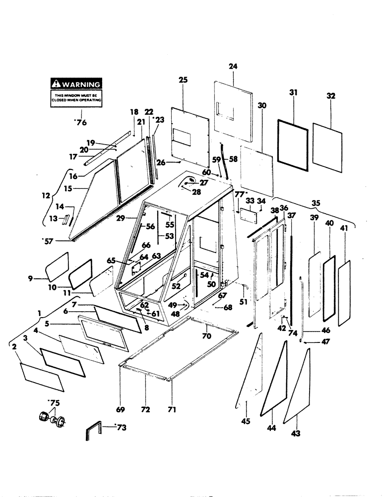 Схема запчастей Case 40EC - (043) - STANDARD CAB AND ATTACHING PARTS (05) - UPPERSTRUCTURE CHASSIS