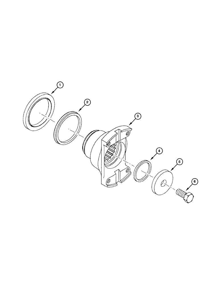 Схема запчастей Case 845 DHP - (06-38[01]) - TRANSMISSION - OUTPUT FLANGE (06) - POWER TRAIN