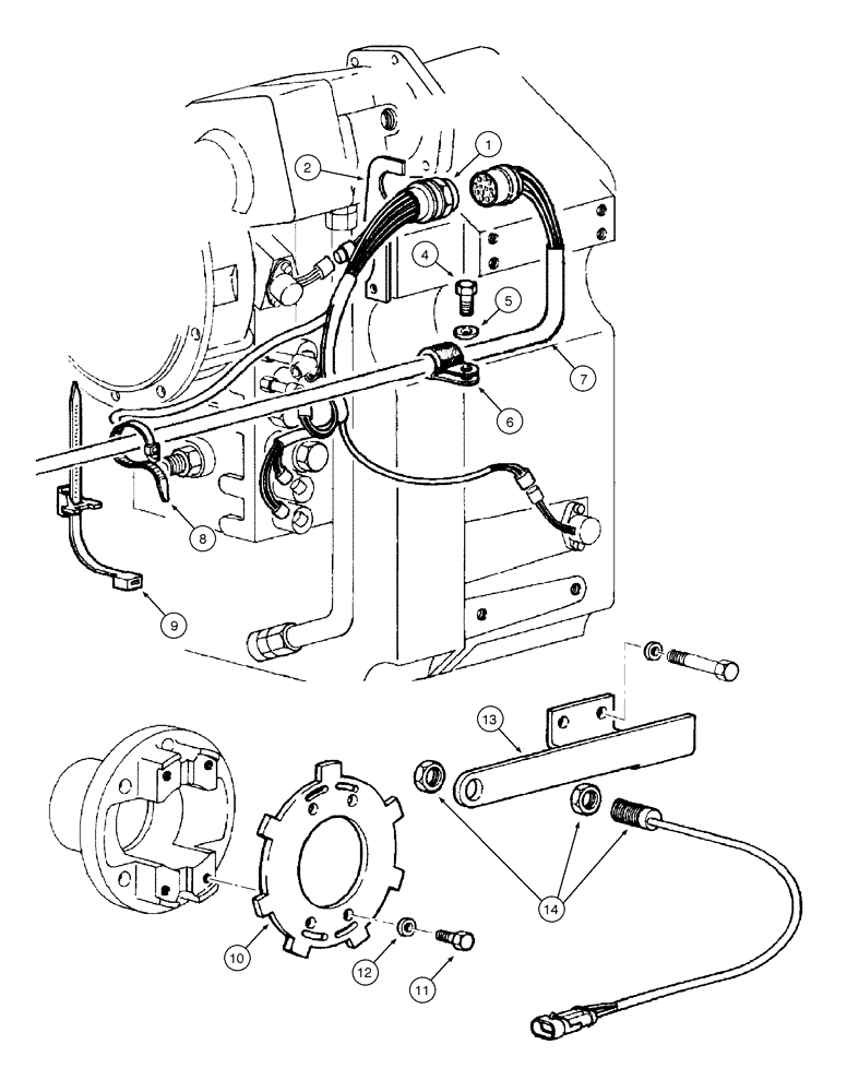 Схема запчастей Case 885 - (04-28[01]) - ELECTRIC SYSTEM - TRANSMISSION (04) - ELECTRICAL SYSTEMS