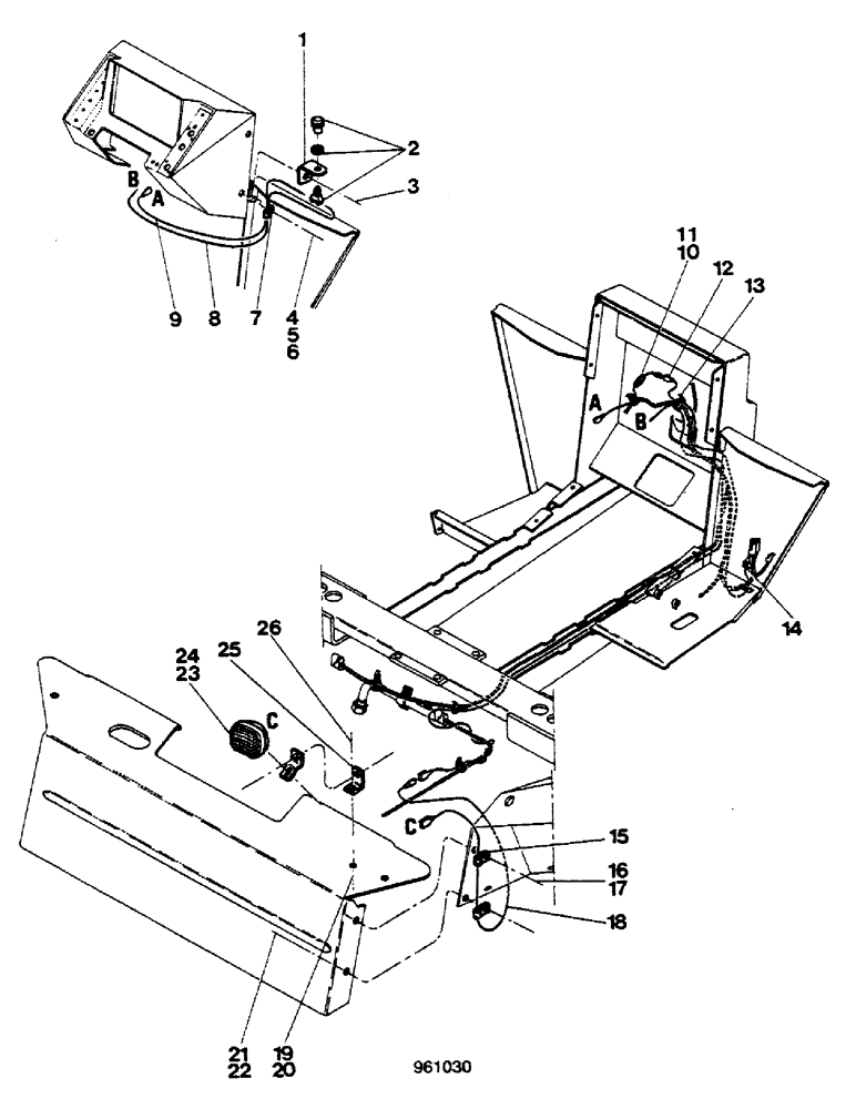 Схема запчастей Case 580G - (520) - REAR FOG LIGHT - AXIAL BACKHOE WITHOUT A CAB (09) - CHASSIS/ATTACHMENTS