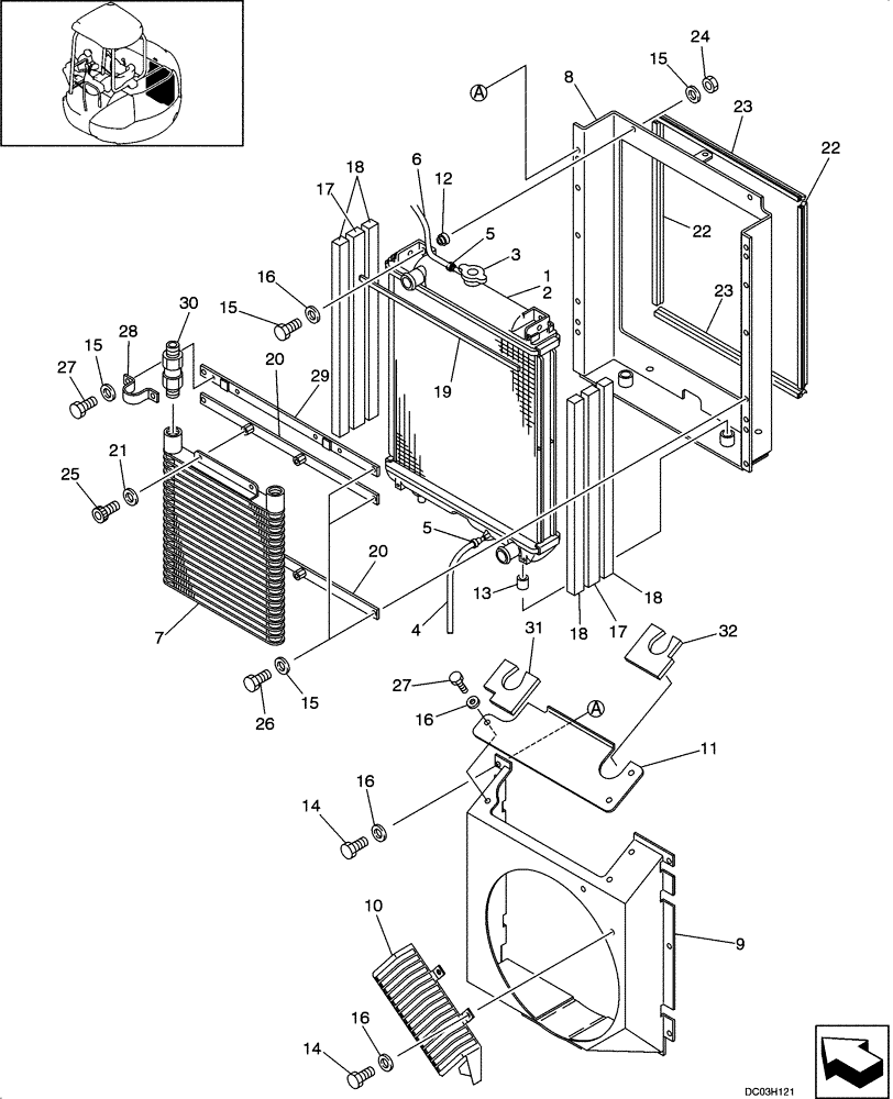 Схема запчастей Case CX47 - (02-10[00]) - RADIATOR (02) - ENGINE