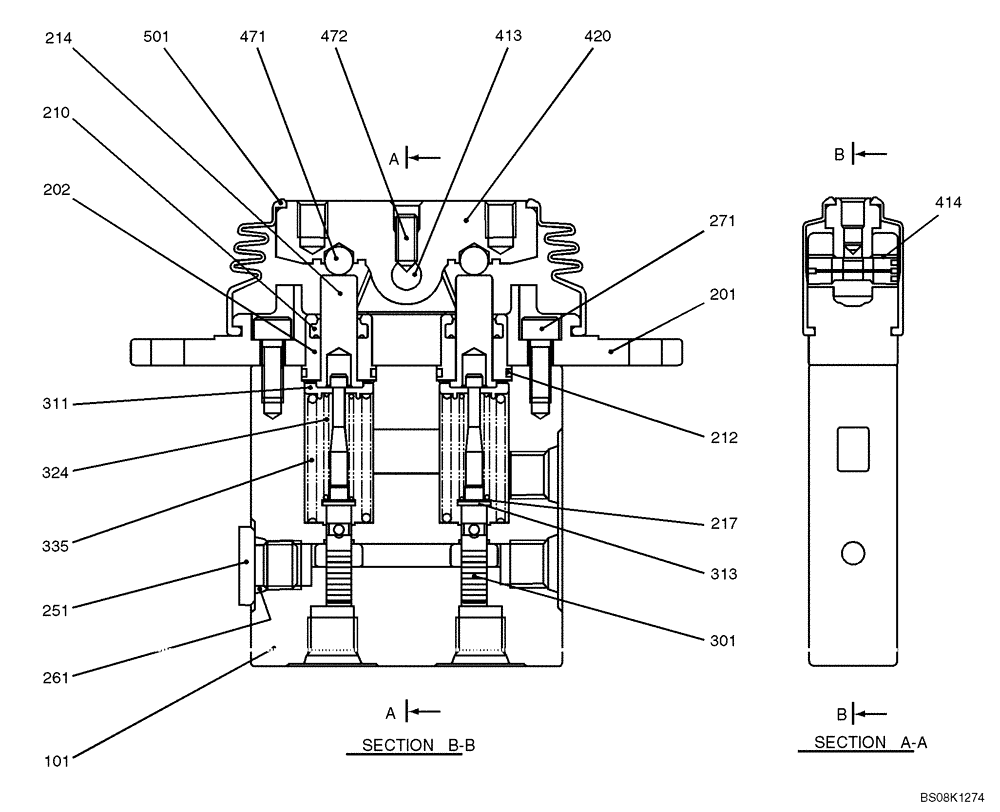 Схема запчастей Case CX27B BTW - (07-037) - VALVE ASSY, PILOT (PB30V00002F1, PB30V00002F2) (35) - HYDRAULIC SYSTEMS