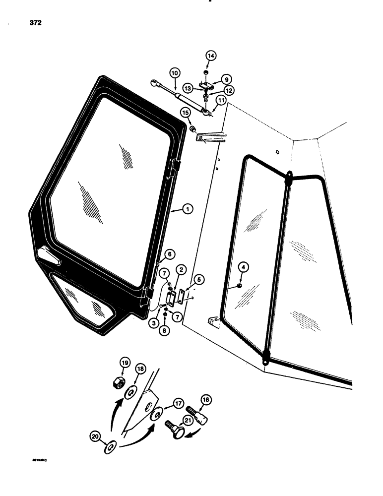 Схема запчастей Case 780B - (372) - CAB DOOR MOUNTING (09) - CHASSIS/ATTACHMENTS