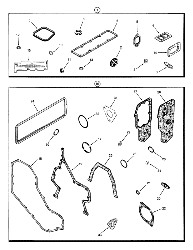 Схема запчастей Case 580SK - (2-72) - ENGINE GASKET KITS (02) - ENGINE