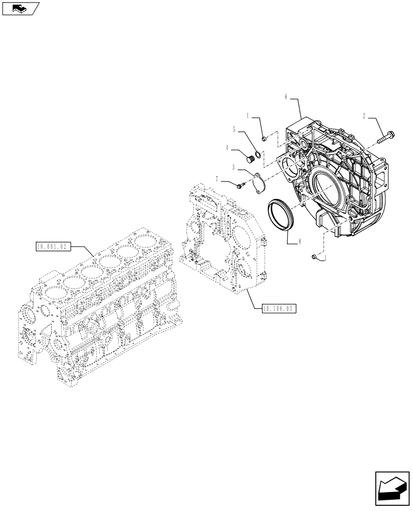 Схема запчастей Case F4HFE613V A003 - (10.103.03) - CRANKCASE COVERS (504038705) (10) - ENGINE