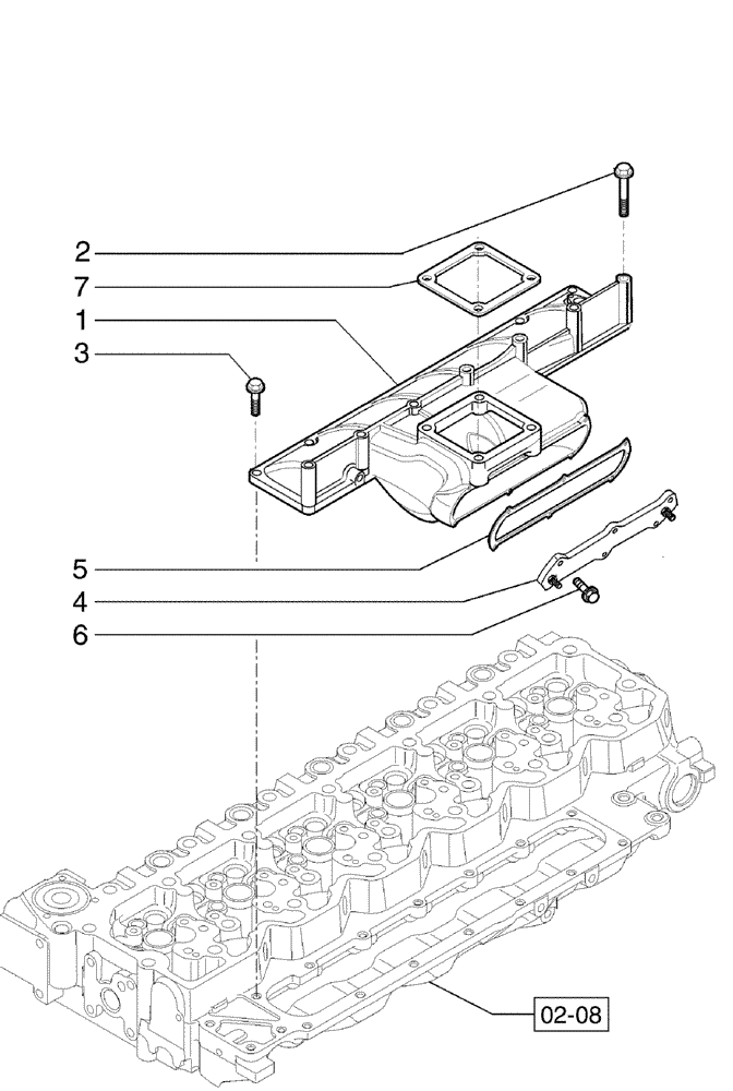 Схема запчастей Case 865B AWD - (02-18[01]) - INTAKE MANIFOLD (02) - ENGINE