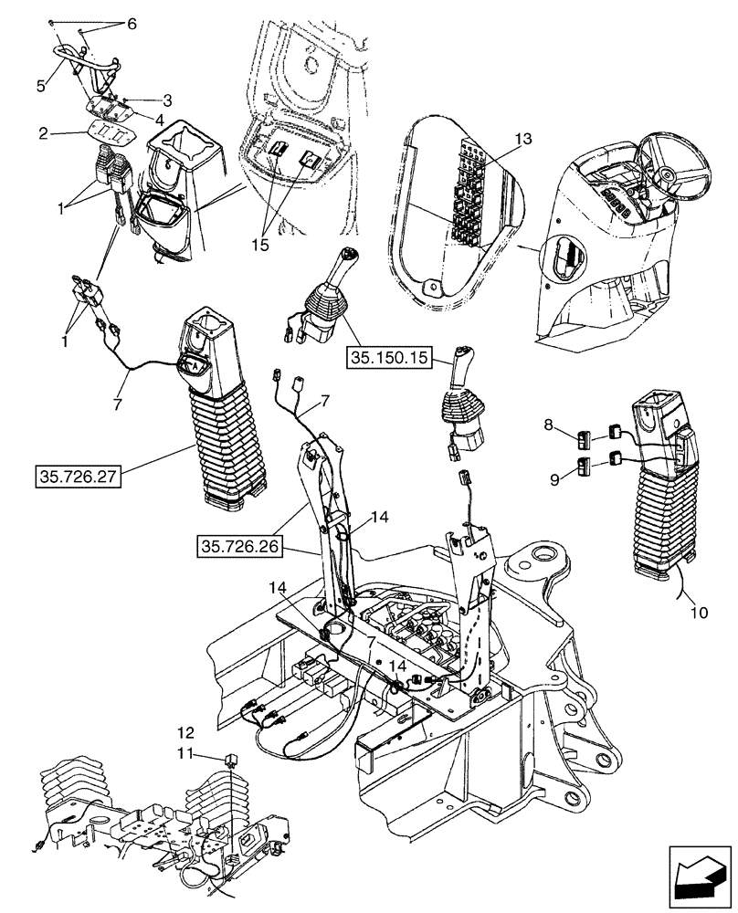 Схема запчастей Case 580SM - (55.512.18) - ELECTRICAL - BACKHOE AUXILIARY HYDRAULIC, WITH PILOT CONTROLS (55) - ELECTRICAL SYSTEMS