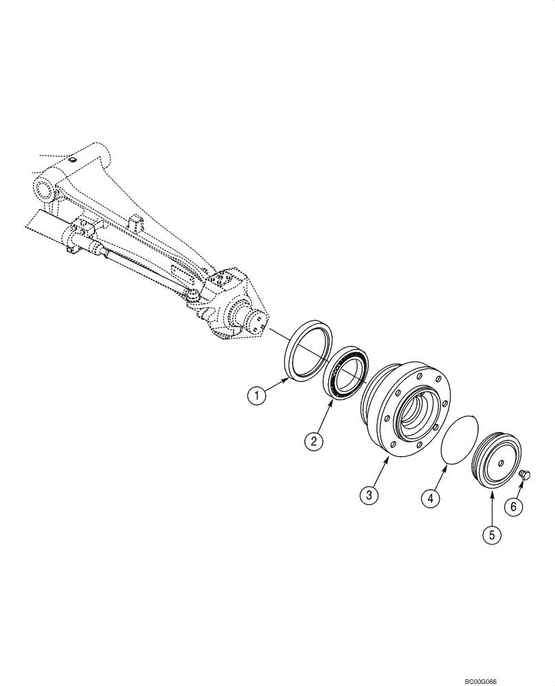 Схема запчастей Case 590SM - (05-11) - AXLE, FRONT (377979A1 / 86990837) - HUB AND BEARINGS (IF USED) (05) - STEERING