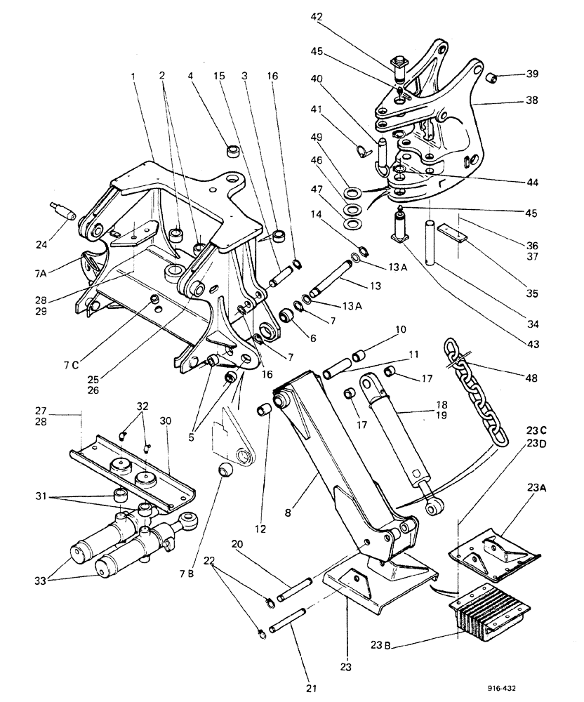 Схема запчастей Case 580F - (252) - AXIAL BACKHOE, CHASSIS AND STABILIZERS (84) - BOOMS, DIPPERS & BUCKETS