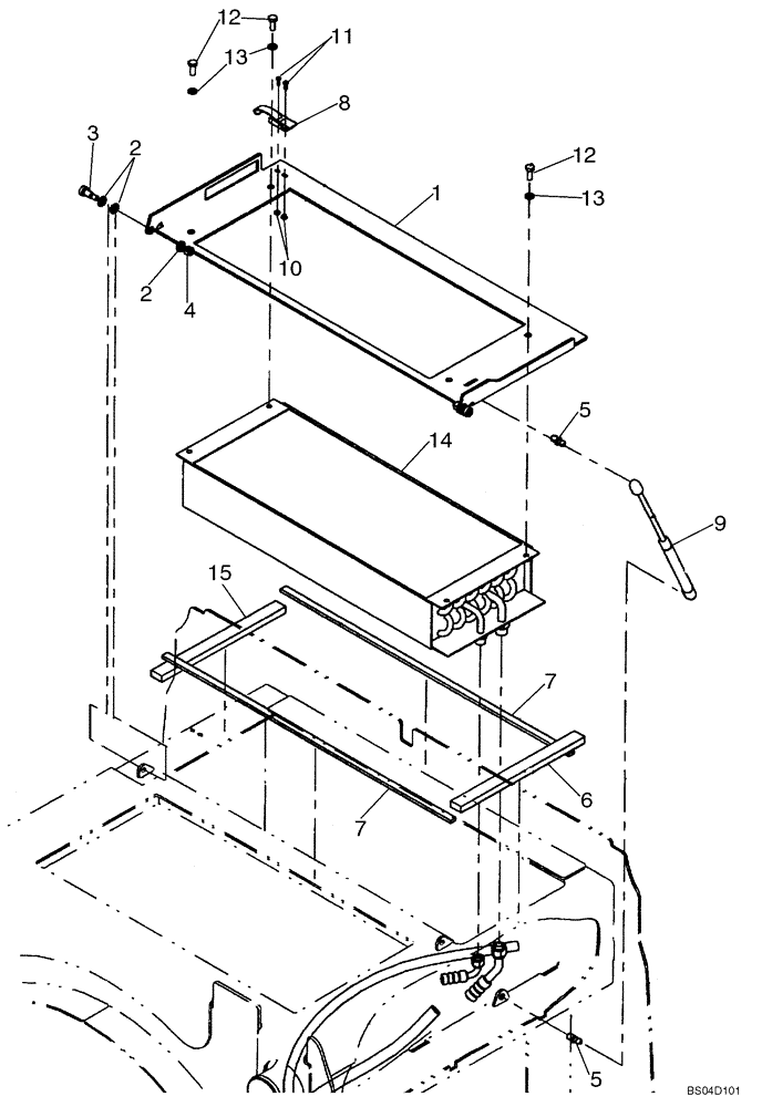 Схема запчастей Case 521D - (09-49) - AIR CONDITIONING - CONDENSER (09) - CHASSIS