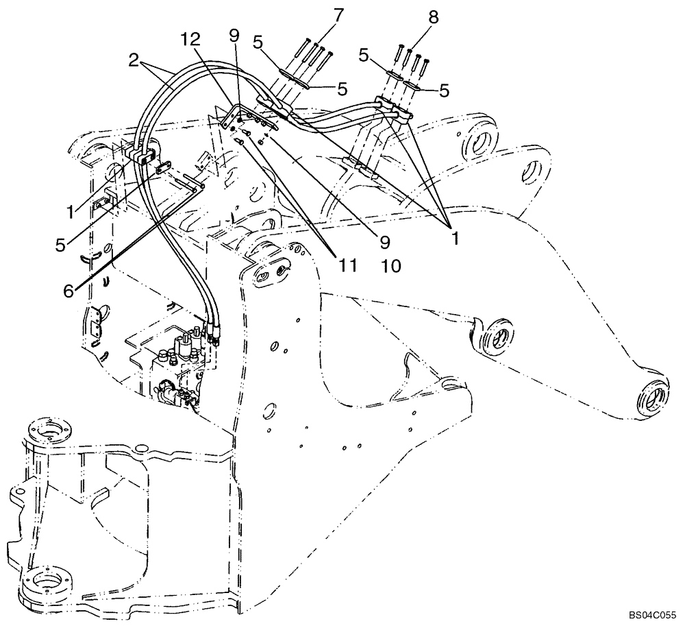 Схема запчастей Case 721D - (08-14) - HYDRAULICS - COUPLER (Z-BAR LOADER) (08) - HYDRAULICS