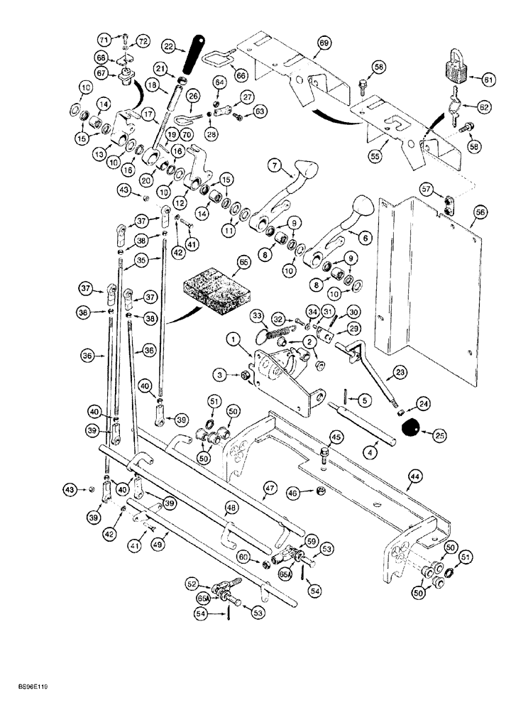 Схема запчастей Case 650G - (6-34) - TRANSMISSION CONTROLS (06) - POWER TRAIN