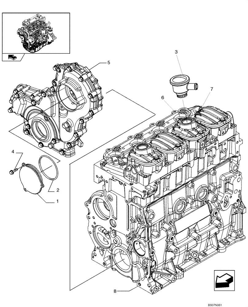 Схема запчастей Case 420CT - (02-15) - ENGINE BREATHERS (87546691) (02) - ENGINE