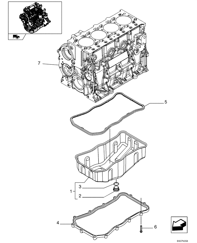 Схема запчастей Case 420CT - (02-12) - OIL SUMP & RELATED PARTS (87546691) (02) - ENGINE