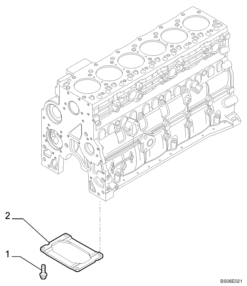 Схема запчастей Case 440 - (02-15) - CYLINDER BLOCK STIFFENER PLATE (02) - ENGINE