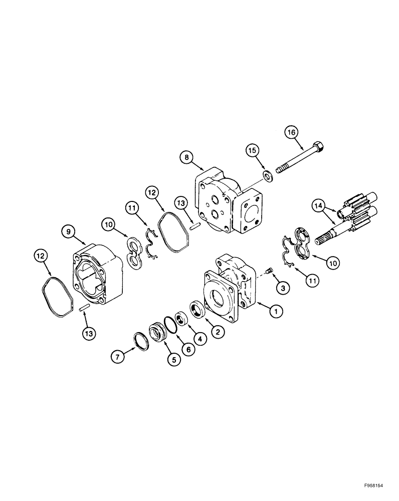 Схема запчастей Case 1150H_IND - (08-05) - PUMP, GEAR (08) - HYDRAULICS