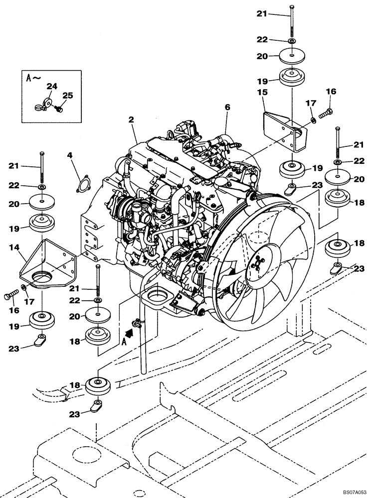 Схема запчастей Case CX130B - (02-01) - ENGINE MOUNTING (02) - ENGINE