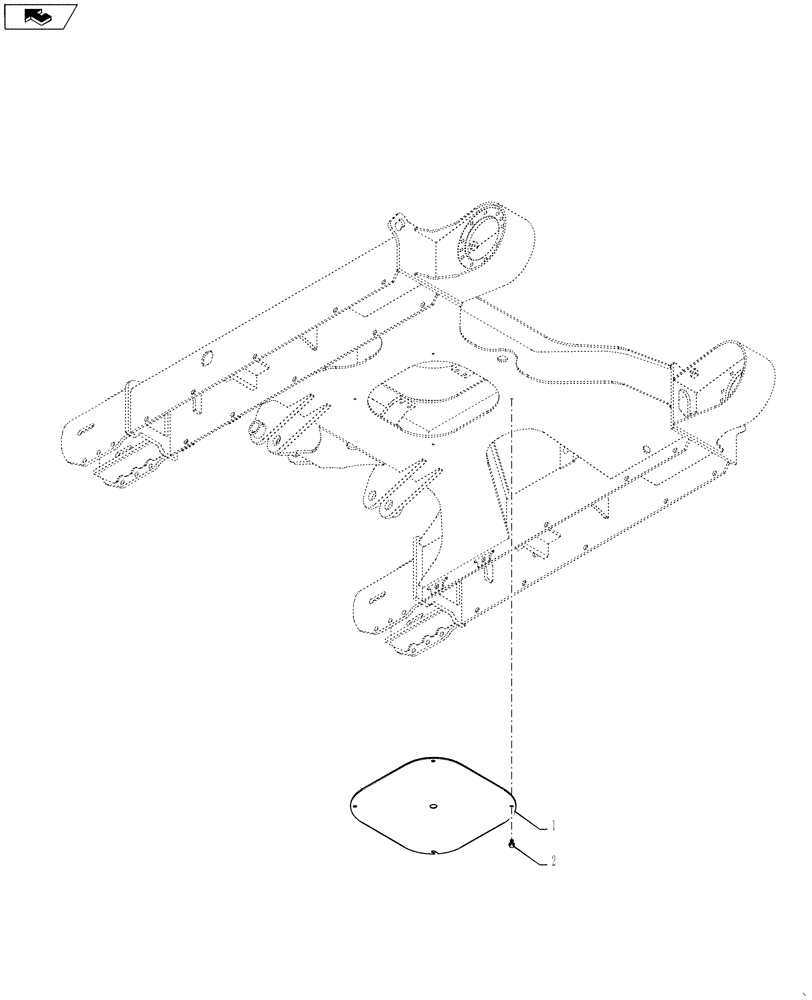 Схема запчастей Case CX55BMSR - (01-073[01]) - COVER ASSY - UNDERCARRIAGE (90) - PLATFORM, CAB, BODYWORK AND DECALS