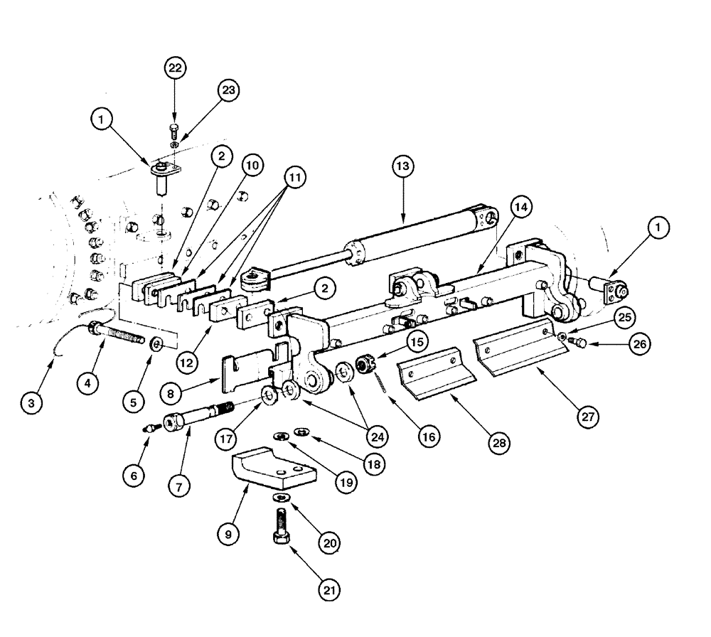 Схема запчастей Case 865 DHP - (9-028) - BLADE - MECHANISM (09) - CHASSIS