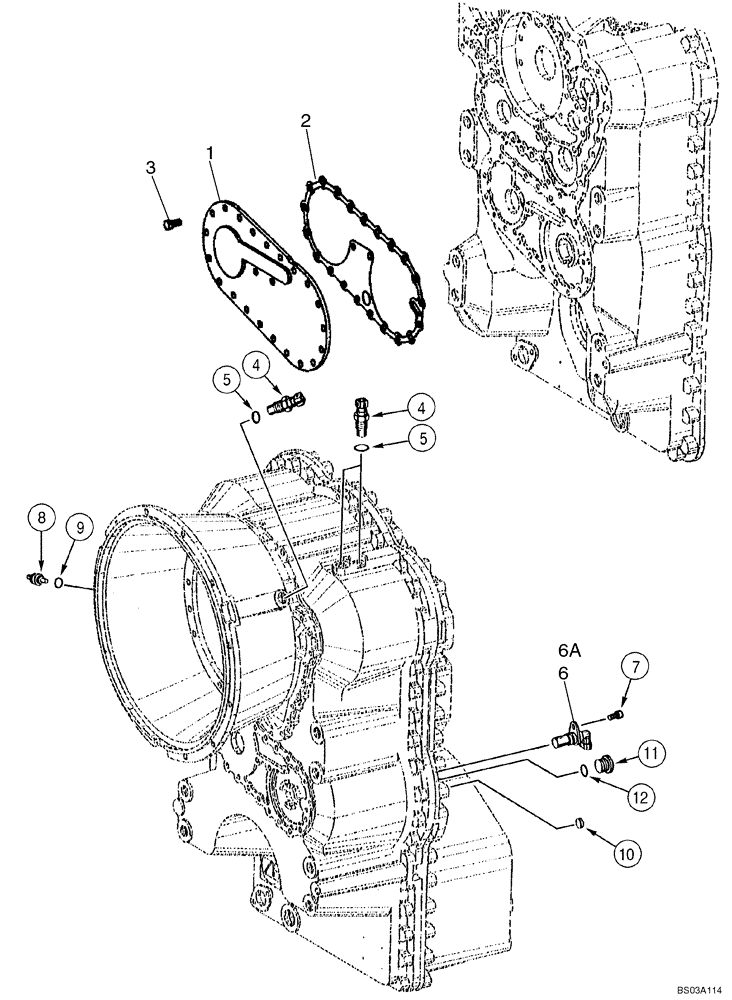 Схема запчастей Case 721E - (06-19) - TRANSMISSION - SENSOR, SPEED AND PUMP COVER - PRIOR TO P.I.N. N8F203816 (06) - POWER TRAIN