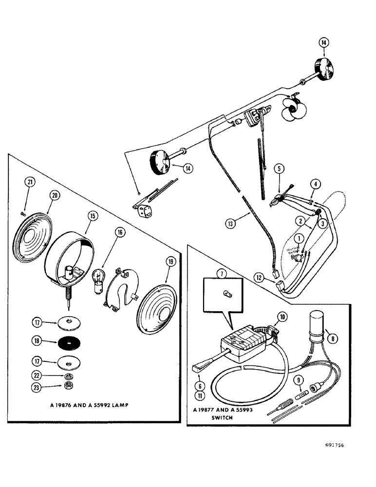 Схема запчастей Case W10B - (248) - CAB TURN SIGNALS, PRIOR TO LOADER SERIAL NUMBER 9807379 (04) - ELECTRICAL SYSTEMS