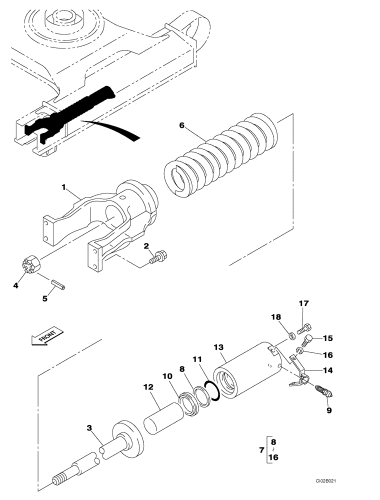 Схема запчастей Case CX460 - (05-12) - TRACK - ADJUSTER (11) - TRACKS/STEERING