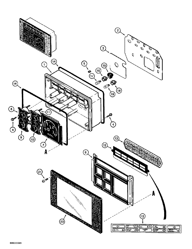 Схема запчастей Case 860 - (4-19A) - INSTRUMENT CLUSTER ASSEMBLY - 141759A1 (04) - ELECTRICAL SYSTEMS