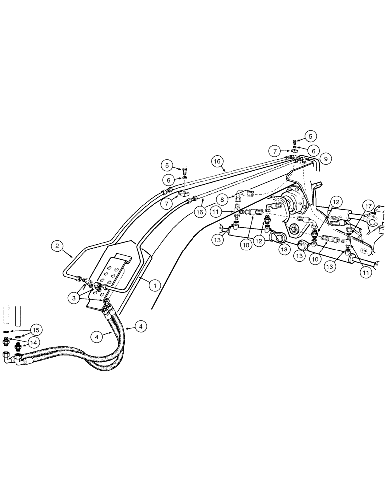 Схема запчастей Case 845 - (08-066[01]) - BRAKE AND STEERING - HYDRAULIC CIRCUIT (08) - HYDRAULICS