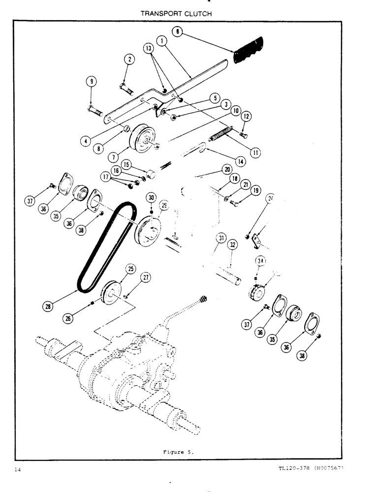 Схема запчастей Case 120 - (14) - TRANSPORT CLUTCH 