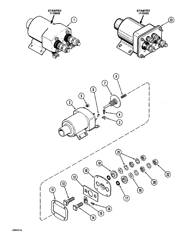 Схема запчастей Case W36 - (4-102) - STARTER SOLENOID (04) - ELECTRICAL SYSTEMS