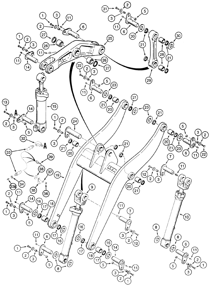 Схема запчастей Case 621C - (09-006) - FRAME LOADER LIFT WITH EXTENDED REACH, XR LOADER (09) - CHASSIS