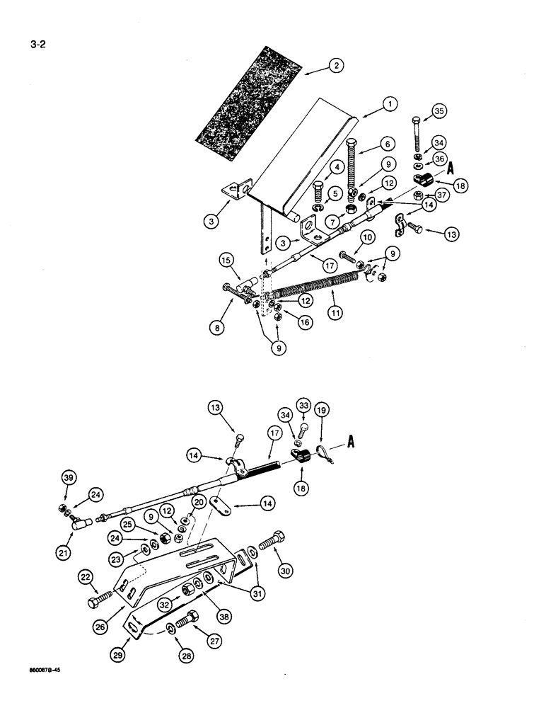 Схема запчастей Case W14B - (3-02) - FOOT THROTTLE CONTROL (03) - FUEL SYSTEM