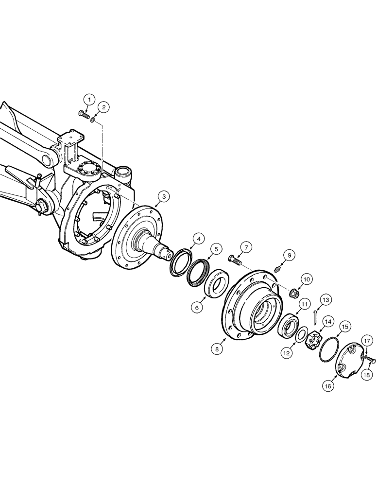 Схема запчастей Case 845 - (06-50[01]) - FRONT AXLE - WHEEL HUB - ASSEMBLY (06) - POWER TRAIN