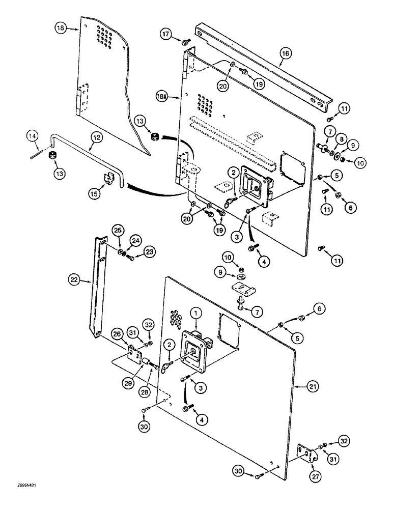 Схема запчастей Case 1155E - (9-048) - REAR ACCESS COVER (09) - CHASSIS/ATTACHMENTS